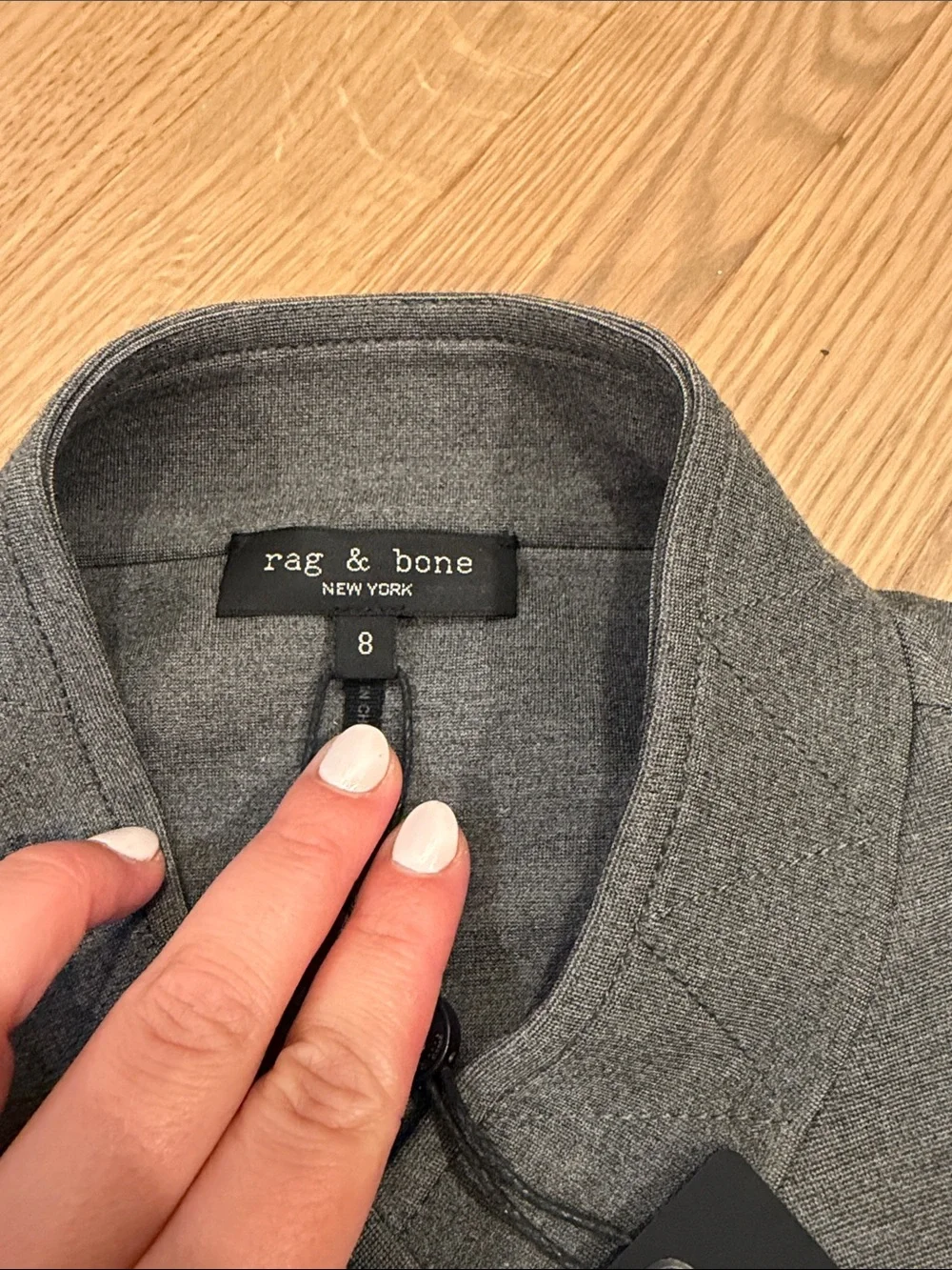 rag & bone Charcoal Gray Stand-Collar Blazer Jacket
